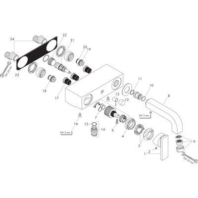 Hansgrohe Wannenmischer Axor Citterio Aufputz BBR, DN 15, Farbe bronze Bild 2