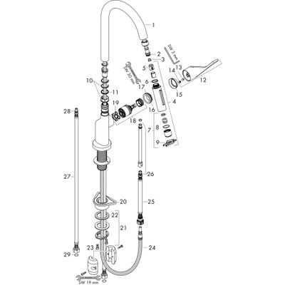 Hansgrohe Spültischmischer Axor Citterio chrom Eco, mit Ausziehbrause, Farbe chrom Bild 2