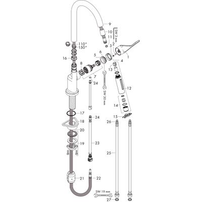 Hansgrohe Spültischmischer Axor Citterio BRG, mit Ausziehbrause, Farbe red gold Bild 2