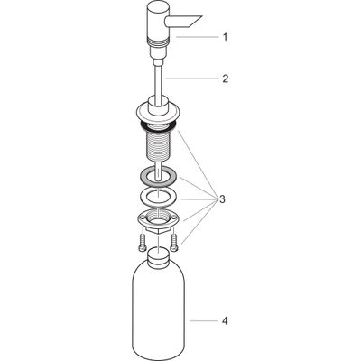 Hansgrohe Spülmittelspender Einbauversion 300ml edelstahl-optik, 80 x 54 x 92 mm, Farbe Edelstahl-Optik (silber) Bild 2