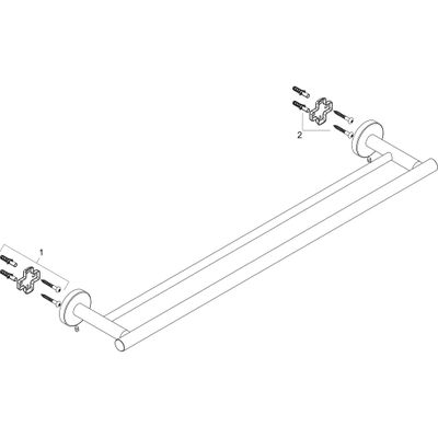 Hansgrohe Doppel-Badetuchhalter Logis Universal, 55 x 127 x 127 mm, Farbe chrom Bild 3