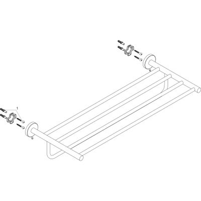 Hansgrohe Handtuchablage, mit Badetuchhalter Logis Universal, 125 x 260 x 260 mm, Farbe chrom Bild 3