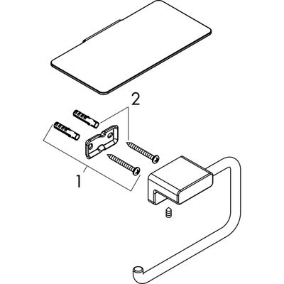Hansgrohe Papierrollenhalter, mit Ablage AddStoris BBC, 77 x 80 x 80 mm, Farbe black chrome Bild 2