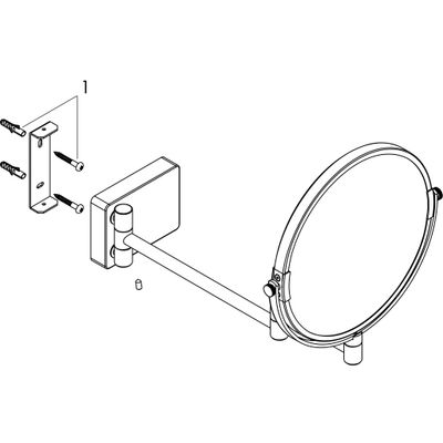 Hansgrohe Rasierspiegel AddStoris matt, 283 x 208 mm, Farbe weiß Bild 2
