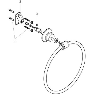 Hansgrohe Handtuchring Axor Montreux, 240 x 60 x 60 mm, Farbe chrom Bild 2
