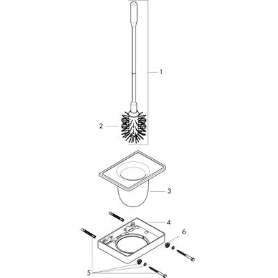 Hansgrohe WC-Bürste Axor Universal Accessories BSO, mit Wandhalter, Farbe Edelstahl-Optik (silber) Bild 2