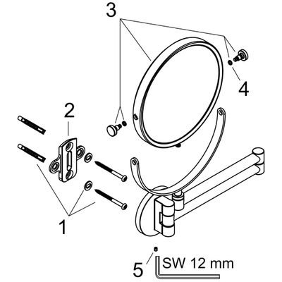 Hansgrohe Rasierspiegel Axor Universal Circular BBC, 257 x 223 mm, Farbe black chrome Bild 2