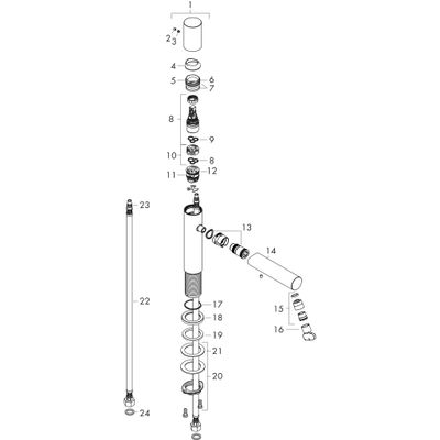 Hansgrohe Waschtischmischer 80 Axor Uno Zerogriff, mit Ablaufgarnitur BN, Farbe nickel Bild 3