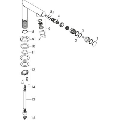 Hansgrohe Standventil 80 Axor Uno Select, für Waschtisch, ohne Ablaufgarnitur BN, Farbe nickel Bild 3