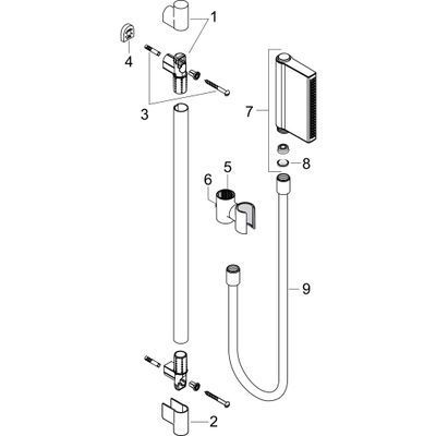 Hansgrohe Brausenset Axor One 900 mm BN, Farbe nickel Bild 2