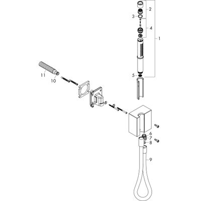 Hansgrohe Schlauchanschl.u.Brausenhalter Axor Edge, mit Stabhandbrause, Farbe chrom Bild 3