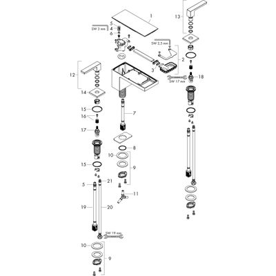 Hansgrohe 3-Loch Waschtischarmatur 70 Axor MyEdition schwarz / chrom, Farbe schwarz, chrom Bild 2
