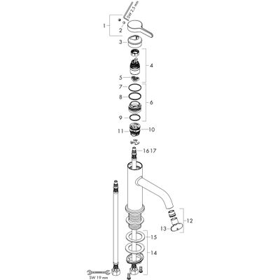 Hansgrohe Waschtischmischer 70 Axor One, mit Hebelgriff, ohne Ablaufgarnitur, Farbe chrom Bild 4