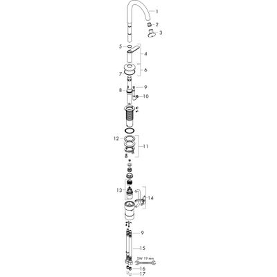 Hansgrohe Waschtischmischer Select 170 Axor One, mit Push-Open Ablaufgarnitur PGO, Farbe gold Bild 3