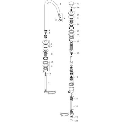 Hansgrohe 2-L.Waschtischmischer Select 260 Axor One, mit Push-Open Ablaufg, Farbe chrom Bild 2