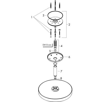 Hansgrohe Kopfbrause Axor One 280 1jet Deckenmontage PRG, 147 x 282 x 282 mm, Farbe red gold Bild 2