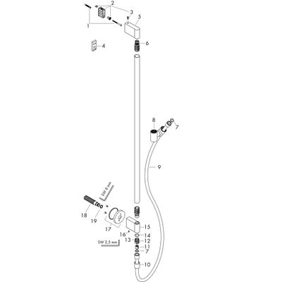 Hansgrohe Brausestange Axor One, mit Wandanschluss u.Brauseschlauch BRG, 965 mm, Farbe red gold Bild 2