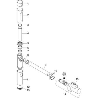 Hansgrohe Design Siphon Set Flowstar Axor BN, mit zwei Eckventilen und Schubern, Farbe nickel Bild 2