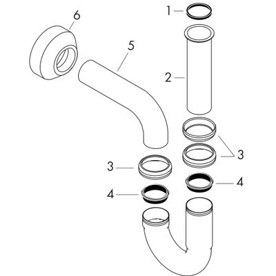 Hansgrohe Standard Röhrensifon, DN 32, Farbe chrom Bild 3
