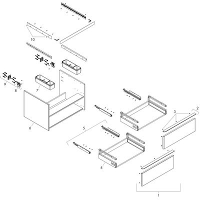 Hansgrohe Waschtischunterschrank Xelu Q DGM 1360 x 540 mm m.4SK für Kons.mit AWT MSW, 495 x 1360 x 570 mm, Farbe diamantgrau Bild 2