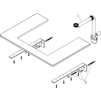 Hansgrohe Konsole Xelu Q 1360 x 540 mm, mit 2 Ausschnitten, für AWT ohne Hl.we hgl, 1360 x 550 mm Bild 2