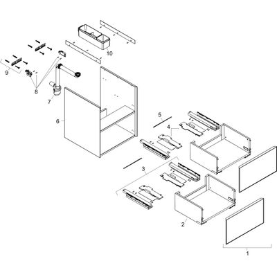 Hansgrohe Waschtischunterschrank Xevolos E MW 580 / 475 mm, mit 2 Schubkaesten, für WT BZs, 575 x 580 x 475 mm Bild 2