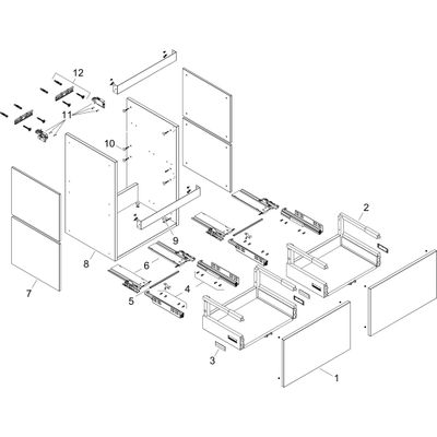 Hansgrohe Waschtischunterschrank Xilesa E mit 2SK PushOpen für WB ECHK, 580 x 470 mm, Farbe eiche kaschmir Bild 2