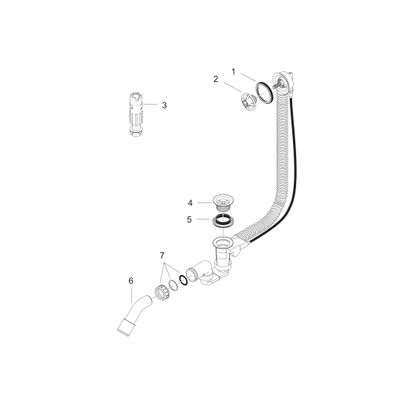 Hansgrohe Ab- und Überlaufgarni. Flexaplus NEU 1 1/2" für Sonderwannen ohne Farbset Bild 2