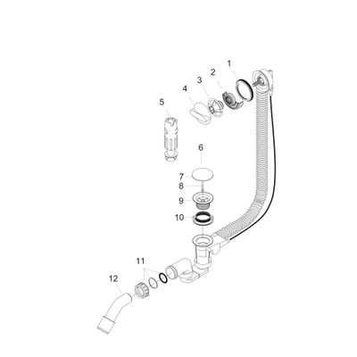 Hansgrohe Ab- und Überlaufgarnitur Komplettset chrom flex.Überlaufschlauch, Farbe chrom Bild 2