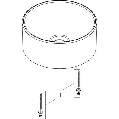 Hansgrohe Aufsatzwaschtisch Xuniva S 300 x 300 mm ohne Hahnloch u.Überlauf weiss, 130 x 300 mm, Farbe weiß Bild 3
