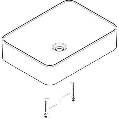 Hansgrohe Aufsatzwaschtisch Xuniva Q 550 x 400 mm ohne Hahnloch u.Überlauf weiss, 130 x 400 mm, Farbe weiß Bild 4
