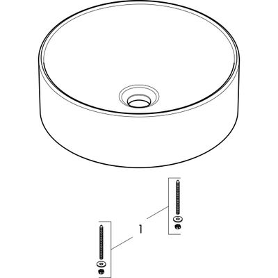 Hansgrohe Aufsatzwaschtisch Xuniva S 400 x 400 mm ohne Hahnloch u.Überlauf SMC weiss, 130 x 400 mm, Farbe weiß Bild 5