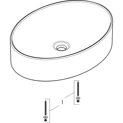 Hansgrohe Aufsatzwaschtisch Xuniva D 550 x 400 mm ohne Hahnloch u.Überlauf SMC weiss, 130 x 450 mm, Farbe weiß Bild 3