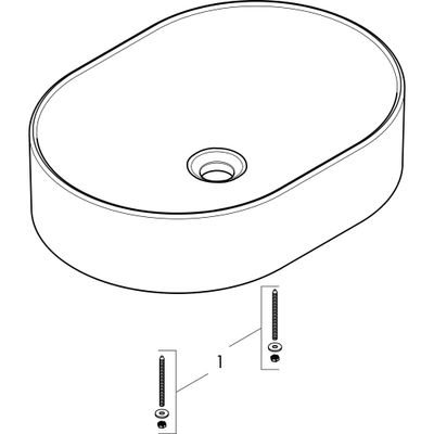 Hansgrohe Aufsatzwaschtisch Xuniva U 550 x 400 mm ohne Hahnloch u.Überlauf SMC weiss, 130 x 400 mm, Farbe weiß Bild 3