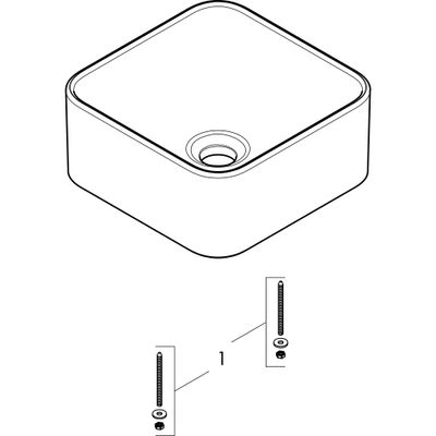 Hansgrohe Aufsatzwaschtisch Xuniva Q 300 x 300 mm ohne Hahnloch u.Überlauf SMC weiss, 130 x 300 mm, Farbe weiß Bild 2