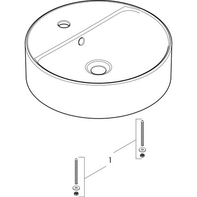 Hansgrohe Aufsatzwaschtisch Xuniva S 450 x 450 mm mit Hahnloch u.Überlauf SMC weiss, 145 x 450 mm, Farbe weiß Bild 2