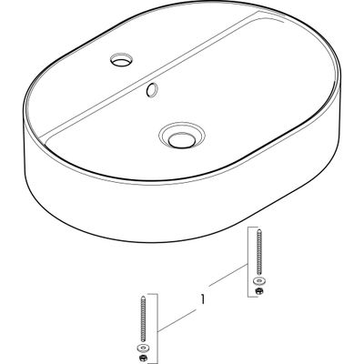 Hansgrohe Aufsatzwaschtisch Xuniva U 600 x 450 mm mit Hahnloch u.Überlauf SMC weiss, 145 x 450 mm, Farbe weiß Bild 2