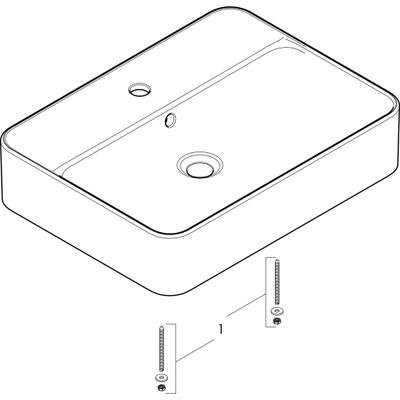 Hansgrohe Aufsatzwaschtisch Xuniva Q 600 x 450 mm mit Hahnloch u.Überlauf SMC weiss, 145 x 450 mm, Farbe weiß Bild 2