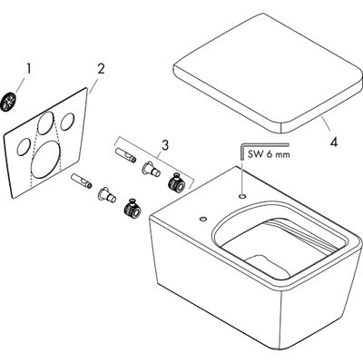 Hansgrohe Wand WC Set EluPura Q 540 x 360 mm ohne SPR, mit WC Sitz SoftCl.u.QuickRel.SMC we, 400 x 366 mm, Farbe weiß Bild 7