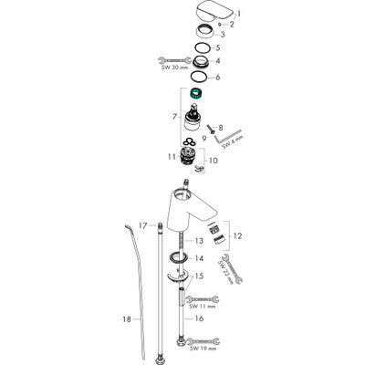 Hansgrohe Waschtischmischer Logis 70 CoolStart matt, Farbe schwarz Bild 4