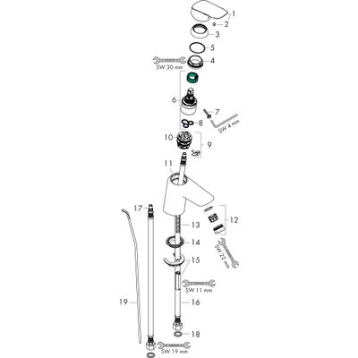 Hansgrohe Waschtischmischer 70 Logis LowFlow, Farbe chrom Bild 8