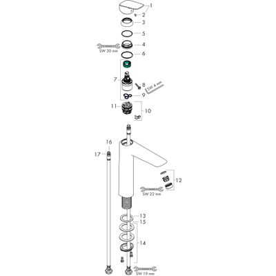 Hansgrohe Waschtischmischer 190 Logis, ohne Ablaufgarnitur matt, Farbe schwarz Bild 2