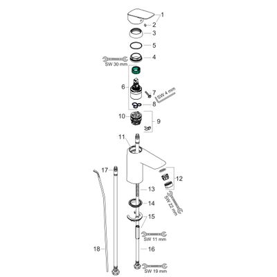 Hansgrohe Waschtischmischer 100 Logis LowFlow, Farbe chrom Bild 8