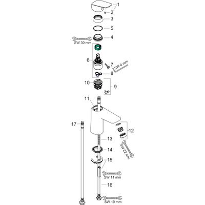 Hansgrohe Waschtischmischer Logis 100, mit Push-Open Ablaufgarnitur matt, Farbe schwarz Bild 2