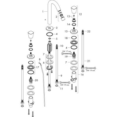 Hansgrohe 3-Loch Waschtischarmatur Logis, 109 mm, Farbe chrom Bild 2