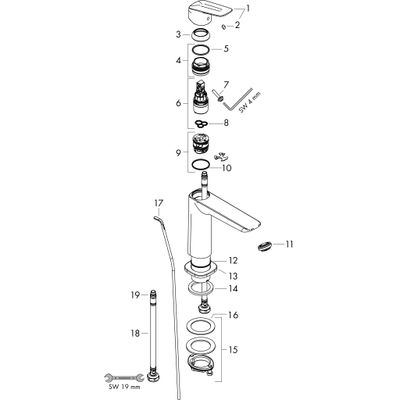 Hansgrohe Waschtischmischer 240 Fine Logis, mit Zugstangen-Ablaufg.chr, Farbe chrom Bild 3