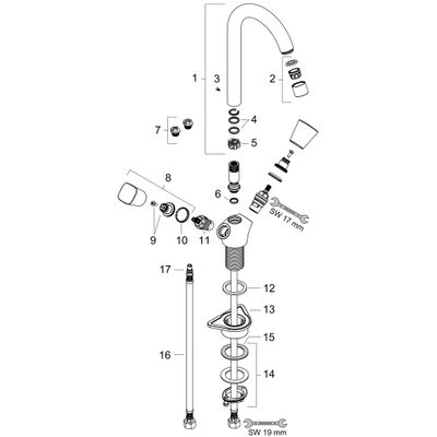 Hansgrohe Zweigr.Spültischarmatur 220 Logis M31 1jet, 283 mm, Farbe chrom Bild 3