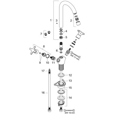 Hansgrohe Zweigr.Spültischarmatur 220 Logis M32 1jet, 283 mm, Farbe chrom Bild 2