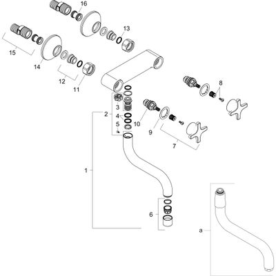 Hansgrohe Zweigr.Spültischarmatur Logis M32 Wandmodell 1jet, 188 mm, Farbe chrom Bild 2