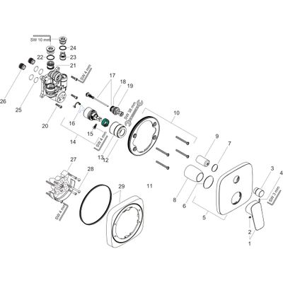 Hansgrohe Wannenmischer Unterputz Logis Fertigset, mit Sicherungskombination, 155 x 155 mm, Farbe chrom Bild 2